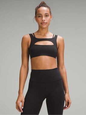 Lululemon Everlux Front Cut-Out Train Bra *Light Support, B/C Cup Black size 8